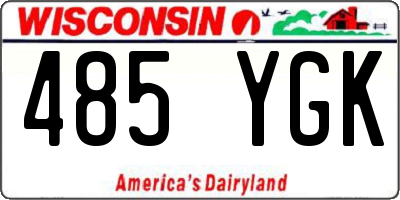 WI license plate 485YGK