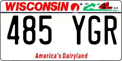 WI license plate 485YGR