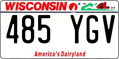 WI license plate 485YGV