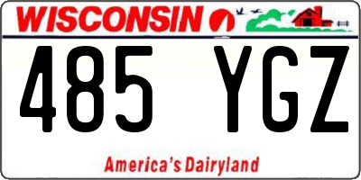 WI license plate 485YGZ