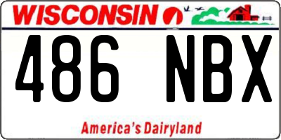WI license plate 486NBX