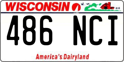 WI license plate 486NCI