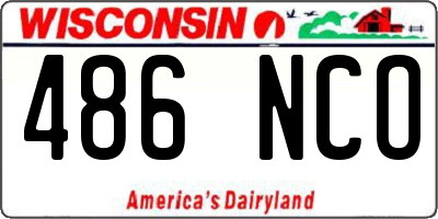 WI license plate 486NCO