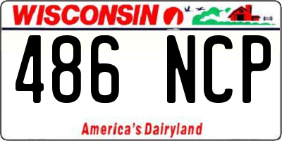 WI license plate 486NCP