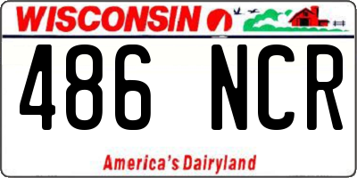 WI license plate 486NCR