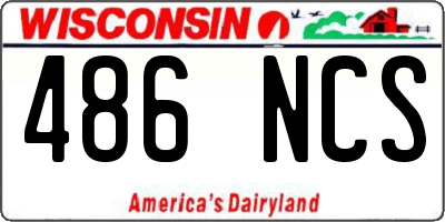 WI license plate 486NCS