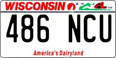 WI license plate 486NCU