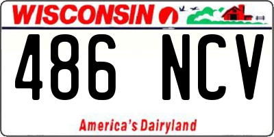 WI license plate 486NCV