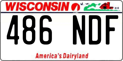WI license plate 486NDF