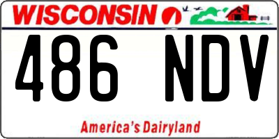 WI license plate 486NDV