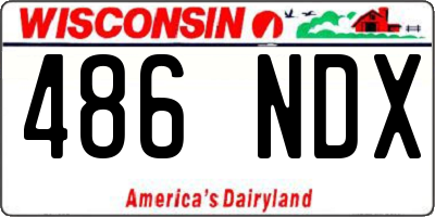 WI license plate 486NDX