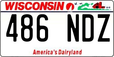 WI license plate 486NDZ