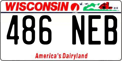 WI license plate 486NEB