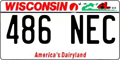 WI license plate 486NEC