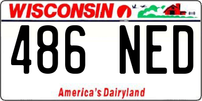WI license plate 486NED