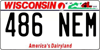 WI license plate 486NEM