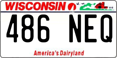 WI license plate 486NEQ