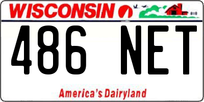 WI license plate 486NET