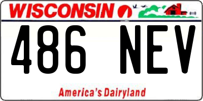 WI license plate 486NEV