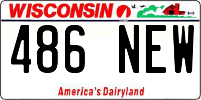 WI license plate 486NEW