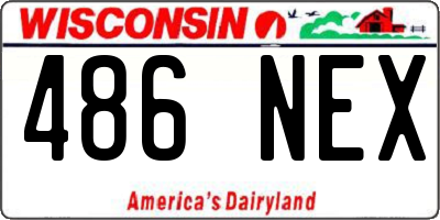 WI license plate 486NEX