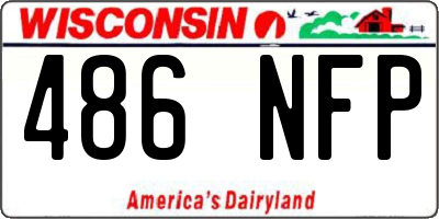 WI license plate 486NFP