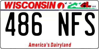 WI license plate 486NFS