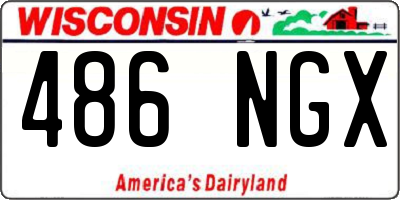 WI license plate 486NGX