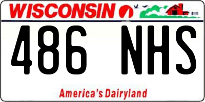 WI license plate 486NHS