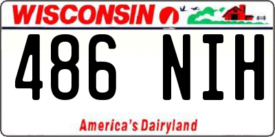 WI license plate 486NIH