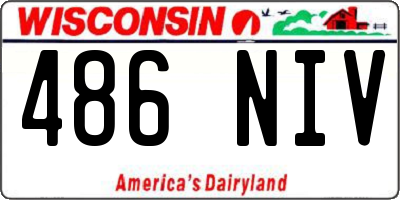 WI license plate 486NIV