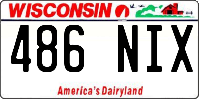 WI license plate 486NIX