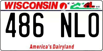 WI license plate 486NLO