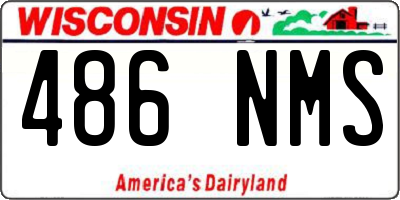 WI license plate 486NMS