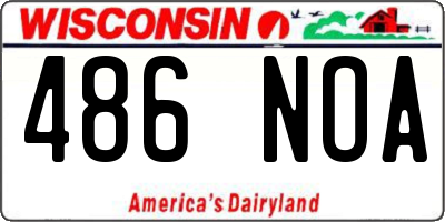 WI license plate 486NOA