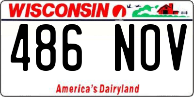 WI license plate 486NOV