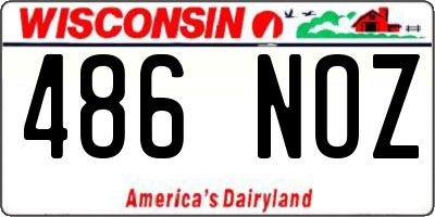 WI license plate 486NOZ