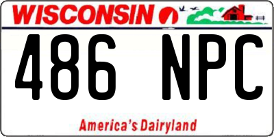 WI license plate 486NPC