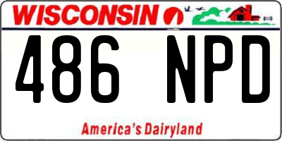 WI license plate 486NPD