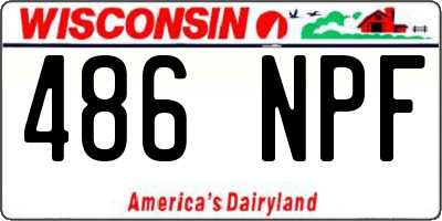 WI license plate 486NPF