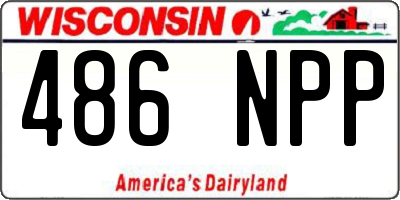 WI license plate 486NPP