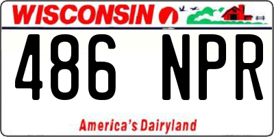 WI license plate 486NPR