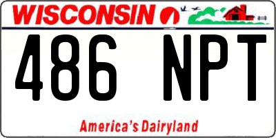 WI license plate 486NPT