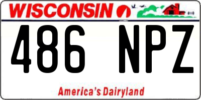 WI license plate 486NPZ