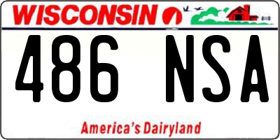 WI license plate 486NSA