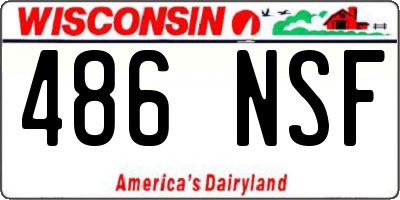 WI license plate 486NSF