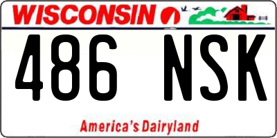 WI license plate 486NSK