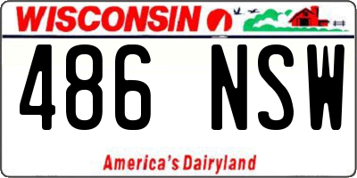 WI license plate 486NSW