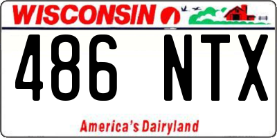 WI license plate 486NTX