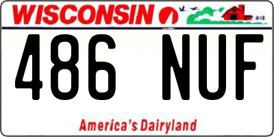 WI license plate 486NUF